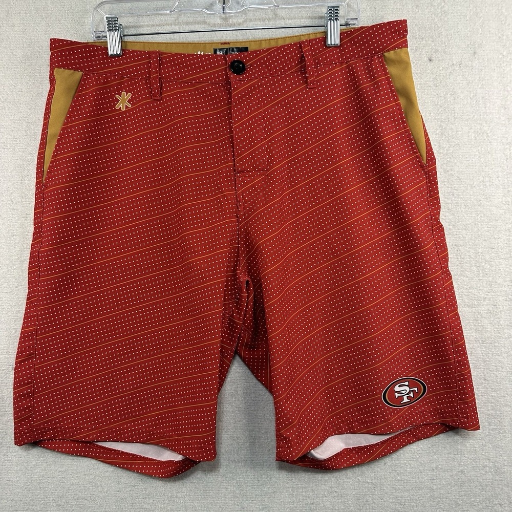 San Francisco 49ers NFL Team Apparel Men's Dot Walking Shorts 36 Red